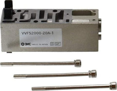 SMC PNEUMATICS - 0.8 CV Flow Rate Pilot Operated Solenoid Valve - 1/4" NPT Inlet, Interface Speed Control Manifold Option - USA Tool & Supply