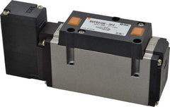 SMC PNEUMATICS - 2 CV Flow Rate, Single Solenoid Pilot Operated Valve - 5 Port, 2 Position, Spring Return, 3/8" NPT Inlet, 110 V - USA Tool & Supply