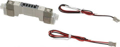 SMC PNEUMATICS - 0.3 CV Flow Rate, Double Solenoid Pilot Operated Valve - 5 Port, 2 Position, 1/4" Push to Connect Inlet, 24 V - USA Tool & Supply