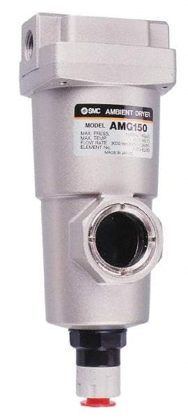 SMC PNEUMATICS - 2" NPT Pipe, 424 CFM Refrigerated Air Dryer - 75 kw, 16-3/4" Long, Open Auto Drain - USA Tool & Supply