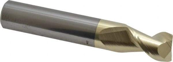 Accupro - 1/2", 3/4" LOC, 1/2" Shank Diam, 3" OAL, 2 Flute, Solid Carbide Square End Mill - Single End, ZrN Finish, Spiral Flute, 45° Helix, Centercutting, Right Hand Cut, Right Hand Flute - USA Tool & Supply