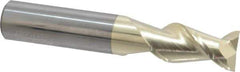 Accupro - 1/2", 1" LOC, 1/2" Shank Diam, 3" OAL, 2 Flute, Solid Carbide Square End Mill - Single End, ZrN Finish, Spiral Flute, 45° Helix, Centercutting, Right Hand Cut, Right Hand Flute - USA Tool & Supply
