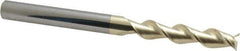 Accupro - 1/2", 2-1/2" LOC, 1/2" Shank Diam, 6" OAL, 2 Flute, Solid Carbide Square End Mill - Single End, ZrN Finish, Spiral Flute, 45° Helix, Centercutting, Right Hand Cut, Right Hand Flute - USA Tool & Supply