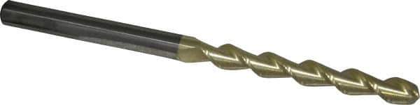 Accupro - 1/2", 4" LOC, 1/2" Shank Diam, 8" OAL, 2 Flute, Solid Carbide Square End Mill - Single End, ZrN Finish, Spiral Flute, 45° Helix, Centercutting, Right Hand Cut, Right Hand Flute - USA Tool & Supply