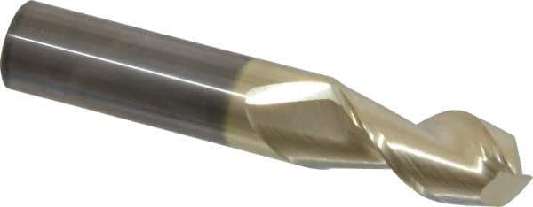 Accupro - 5/8", 1-1/4" LOC, 5/8" Shank Diam, 3-1/2" OAL, 2 Flute, Solid Carbide Square End Mill - Single End, ZrN Finish, Spiral Flute, 45° Helix, Centercutting, Right Hand Cut, Right Hand Flute - USA Tool & Supply
