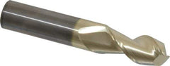 Accupro - 5/8", 1-1/4" LOC, 5/8" Shank Diam, 3-1/2" OAL, 2 Flute, Solid Carbide Square End Mill - Single End, ZrN Finish, Spiral Flute, 45° Helix, Centercutting, Right Hand Cut, Right Hand Flute - USA Tool & Supply