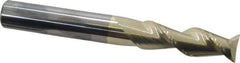 Accupro - 5/8", 2" LOC, 5/8" Shank Diam, 5" OAL, 2 Flute, Solid Carbide Square End Mill - Single End, ZrN Finish, Spiral Flute, 45° Helix, Centercutting, Right Hand Cut, Right Hand Flute - USA Tool & Supply