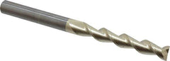 Accupro - 5/8", 4" LOC, 5/8" Shank Diam, 8" OAL, 2 Flute, Solid Carbide Square End Mill - Single End, ZrN Finish, Spiral Flute, 45° Helix, Centercutting, Right Hand Cut, Right Hand Flute - USA Tool & Supply
