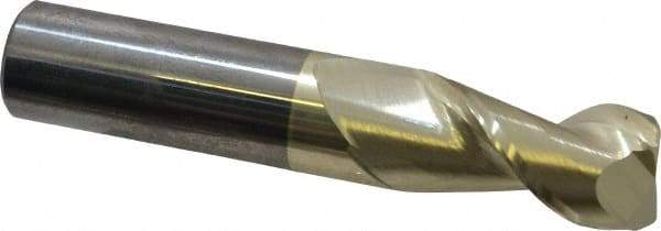 Accupro - 3/4", 1-1/2" LOC, 3/4" Shank Diam, 4" OAL, 2 Flute, Solid Carbide Square End Mill - Single End, ZrN Finish, Spiral Flute, 45° Helix, Centercutting, Right Hand Cut, Right Hand Flute - USA Tool & Supply