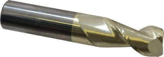 Accupro - 3/4", 1-1/2" LOC, 3/4" Shank Diam, 4" OAL, 2 Flute, Solid Carbide Square End Mill - Single End, ZrN Finish, Spiral Flute, 45° Helix, Centercutting, Right Hand Cut, Right Hand Flute - USA Tool & Supply