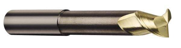 Accupro - 3/4", 1" LOC, 3/4" Shank Diam, 6" OAL, 2 Flute, Solid Carbide Square End Mill - Single End, ZrN Finish, Spiral Flute, 45° Helix, Centercutting, Right Hand Cut, Right Hand Flute - USA Tool & Supply