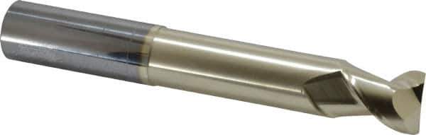 Accupro - 1", 1-1/4" LOC, 1" Shank Diam, 7" OAL, 2 Flute, Solid Carbide Square End Mill - Single End, ZrN Finish, Spiral Flute, 45° Helix, Centercutting, Right Hand Cut, Right Hand Flute - USA Tool & Supply