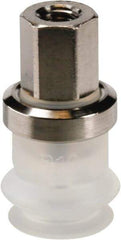 SMC PNEUMATICS - M5x0.8 Female Port, 10" Pad Diam, Bellows, Vertical Vacuum Pad - Silicone - USA Tool & Supply