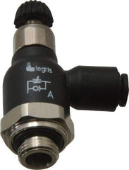 Legris - 4mm Tube OD x 1/8 Male BSPP Compact Meter Out Flow Control Valve - 14.5 to 145 psi, Nylon - USA Tool & Supply