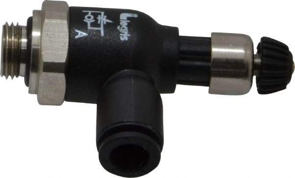 Legris - 6mm Tube OD x 1/8 Male BSPP Compact Meter Out Flow Control Valve - 14.5 to 145 psi, Nylon - USA Tool & Supply