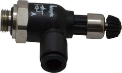 Legris - 6mm Tube OD x 1/8 Male BSPP Compact Meter Out Flow Control Valve - 14.5 to 145 psi, Nylon - USA Tool & Supply