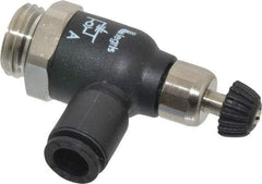 Legris - 6mm Tube OD x 1/4 Male BSPP Compact Meter Out Flow Control Valve - 14.5 to 145 psi, Nylon - USA Tool & Supply