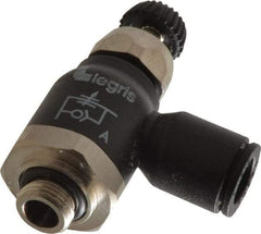 Legris - 8mm Tube OD x 1/8 Male BSPP Compact Meter Out Flow Control Valve - 14.5 to 145 psi, Nylon - USA Tool & Supply