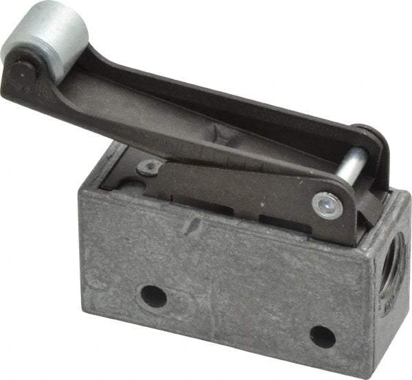 Mead - 3 Way Pilot Air Valve - 1/8" NPT Inlet, Steel Roller - USA Tool & Supply