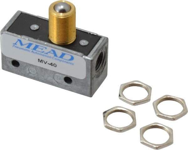 Mead - 3 Way Pilot Air Valve - 1/8" NPT Inlet, Ball Roller - USA Tool & Supply