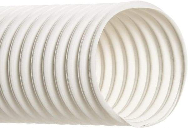 Hi-Tech Duravent - 10" Inside x 10.38" Outside Diam, Food & Beverage Hose - 10-1/2" Bend Radius, White, 25' Long, 5 Vacuum Rating, 4 psi Working Pressure - USA Tool & Supply