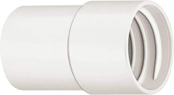 Hi-Tech Duravent - 1-1/4" Screw-On Hose Cuff - PVC, White - USA Tool & Supply