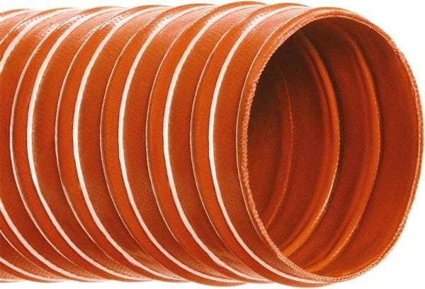 Hi-Tech Duravent - 1" ID, 20 Hg Vac Rating, 36 psi, Fiberglass Vacuum & Duct Hose - 12' Long, Brick Red, 1" Bend Radius, -75 to 500°F (Intermittent to 600) - USA Tool & Supply