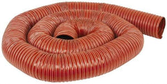 Hi-Tech Duravent - 4" ID, 7 Hg Vac Rating, 13 psi, Fiberglass Vacuum & Duct Hose - 12' Long, Brick Red, 2" Bend Radius, -65 to 450°F (Intermittent to 500) - USA Tool & Supply