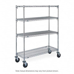 Metro - 900 Lb Capacity 4 Shelf Mobile Wire Shelving Unit - Add-On Unit - USA Tool & Supply