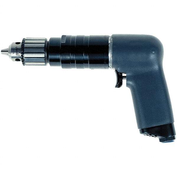 Ingersoll-Rand - 3/8" Keyed Chuck - Pistol Grip Handle, 3,950 RPM, 0.51 hp, 90 psi - USA Tool & Supply