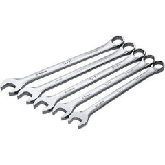 SK - 5 Piece, Combination Wrench Set - Metric System of Measurement, Chrome Finish - USA Tool & Supply