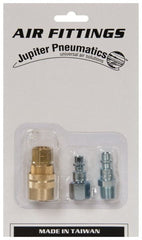 Value Collection - 3 Piece 1/4" Body 1/4 NPT 145 psi Industrial Pneumatic Coupling Plug Set - USA Tool & Supply