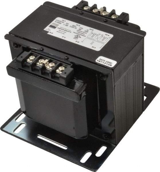 Sola/Hevi-Duty - 1 Phase, 1 kVA, Control Transformer - 2 Input, 1 Output Winding, 60, 50/60 at 220 V x 440 V, 50/60 at 230 V x 460 V Hz, 7.36 Inch Deep x 5.56 Inch High, 131°F Temp Rise - USA Tool & Supply