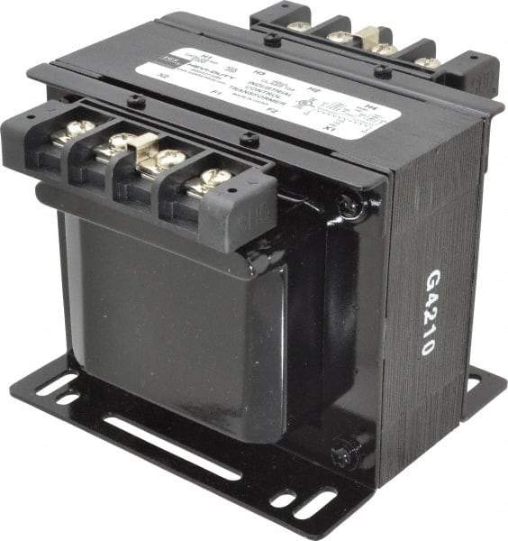 Sola/Hevi-Duty - 1 Phase, 0.2 kVA, Control Transformer - 2 Input, 1 Output Winding, 60, 50/60 at 220 V x 440 V, 50/60 at 230 V x 460 V Hz, 4.79 Inch Deep x 3.89 Inch High, 131°F Temp Rise - USA Tool & Supply