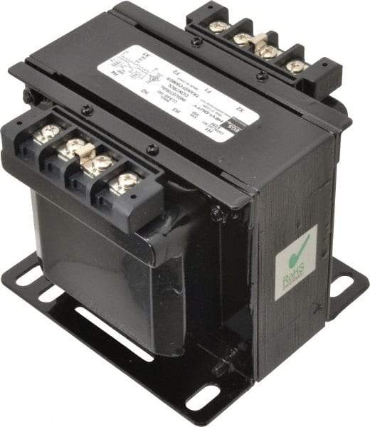 Sola/Hevi-Duty - 1 Phase, 0.35 kVA, Control Transformer - 2 Input, 1 Output Winding, 60, 50/60 at 220 V x 440 V, 50/60 at 230 V x 460 V Hz, 5.53 Inch Deep x 4.53 Inch High, 131°F Temp Rise - USA Tool & Supply