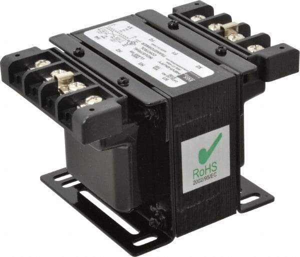 Sola/Hevi-Duty - 1 Phase, 0.1 kVA, Control Transformer - 2 Input, 1 Output Winding, 60, 50/60 at 220 V x 440 V, 50/60 at 230 V x 460 V Hz, 4.61 Inch Deep x 2.96 Inch High, 131°F Temp Rise - USA Tool & Supply