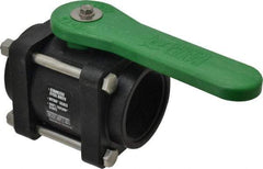 Green Leaf - 2" Pipe, Standard Port, Polypropylene Standard Ball Valve - 3 Piece, Inline - One Way Flow, FNPT x FNPT Ends, Lever Handle, 150 WOG - USA Tool & Supply