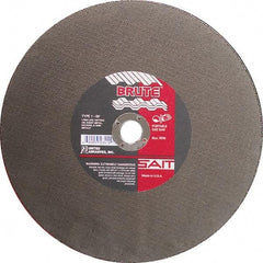 Sait - 12" Aluminum Oxide Cutoff Wheel - 1/8" Thick, 1" Arbor, 6,300 Max RPM, Use with Portable Tools - USA Tool & Supply