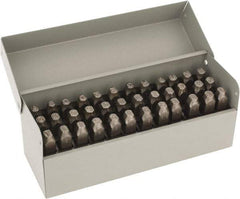 C.H. Hanson - 36 Piece, 1/4" Character Steel Stamp Set - Letters & Figures, Low Stress Round Face Dot - USA Tool & Supply