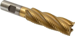 Interstate - 1" Diam, Coarse Pitch, 3" LOC, 5 Flute Cobalt Roughing Square End Mill - TiN Finish, 5-1/4" OAL, 3/4" Shank Diam, Single End - USA Tool & Supply