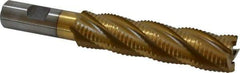 Interstate - 1" Diam, Coarse Pitch, 4" LOC, 5 Flute Cobalt Roughing Square End Mill - TiN Finish, 6-1/4" OAL, 3/4" Shank Diam, Single End - USA Tool & Supply