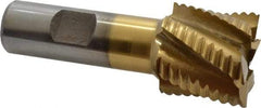 Interstate - 1-1/4" Diam, Coarse Pitch, 1-1/8" LOC, 6 Flute Cobalt Roughing Square End Mill - TiN Finish, 3-3/8" OAL, 3/4" Shank Diam, Single End - USA Tool & Supply
