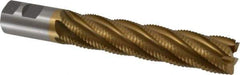 Interstate - 1-1/4" Diam, Coarse Pitch, 6" LOC, 6 Flute Cobalt Roughing Square End Mill - TiN Finish, 8-1/2" OAL, 1-1/4" Shank Diam, Single End - USA Tool & Supply