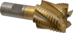 Interstate - 1-1/2" Diam, Coarse Pitch, 1-1/2" LOC, 6 Flute Cobalt Roughing Square End Mill - TiN Finish, 3-3/4" OAL, 3/4" Shank Diam, Single End - USA Tool & Supply