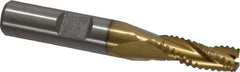 Interstate - 9/32" Diam, Coarse Pitch, 3/4" LOC, 3 Flute Cobalt Roughing Square End Mill - TiN Finish, 2-1/2" OAL, 3/8" Shank Diam, Single End - USA Tool & Supply