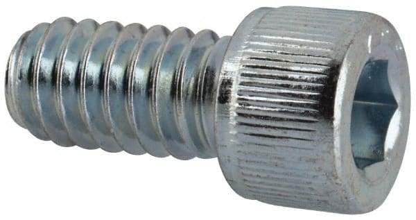 Value Collection - 1/4-20 UNC Hex Socket Drive, Socket Cap Screw - Alloy Steel, Zinc-Plated Finish, Fully Threaded, 1/2" Length Under Head - USA Tool & Supply