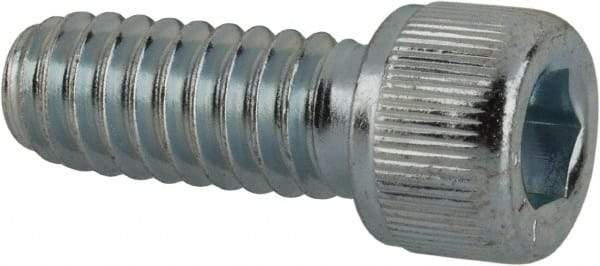 Value Collection - 1/4-20 UNC Hex Socket Drive, Socket Cap Screw - Alloy Steel, Zinc-Plated Finish, Fully Threaded, 5/8" Length Under Head - USA Tool & Supply