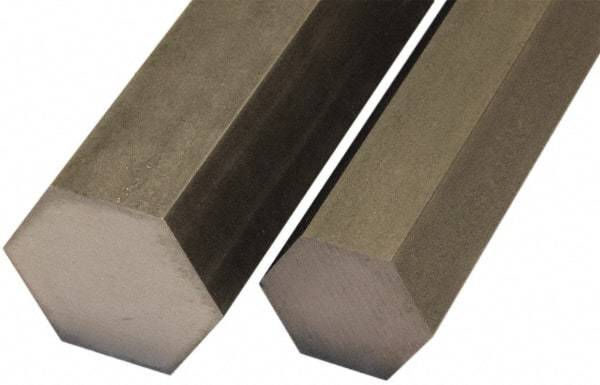 Value Collection - 1-1/4" Width Across Flats x 3' Long, Steel Hexagon Bar - Material Specification 12L14 - USA Tool & Supply