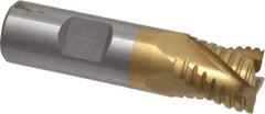Interstate - 3/4" Diam, 3/4" LOC, 4 Flute Cobalt Roughing & Finishing Square End Mill - TiN Finish, 3" OAL, 3/4" Shank Diam, Weldon Shank, 30° Helix, Non-Centercutting - USA Tool & Supply