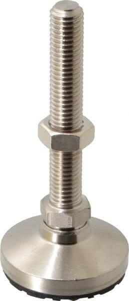 Gibraltar - 5/8-11 Bolt Thread, Studded Pivotal Stud Mount Leveling Pad & Mount - 6,000 Max Lb Capacity, 2-1/2" Base Diam - USA Tool & Supply